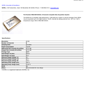 5962-8851403XA Datasheet PDF  DATEL Data Acquisition products 