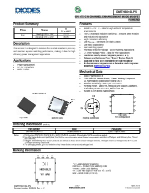 DMTH6016LPS Datasheet PDF Diodes Incorporated.