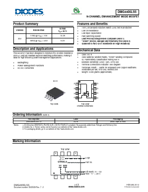 DMG4406LSS-13 Datasheet PDF Diodes Incorporated.