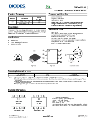 DMG4407SSS Datasheet PDF Diodes Incorporated.