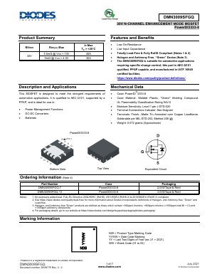 DMN3009SFGQ-7 Datasheet PDF Diodes Incorporated.