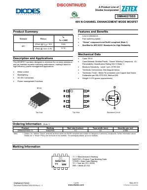 DMN4027SSS-13 Datasheet PDF Diodes Incorporated.