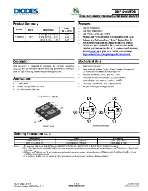 DMP1046UFDB-13 Datasheet PDF Diodes Incorporated.