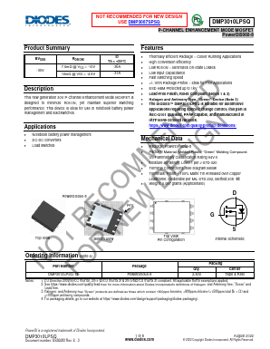 DMP3010LPSQ Datasheet PDF Diodes Incorporated.