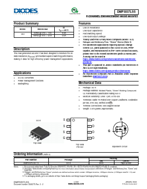 DMP3037LSS-13 Datasheet PDF Diodes Incorporated.