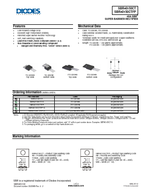 SBR40150CT Datasheet PDF Diodes Incorporated.