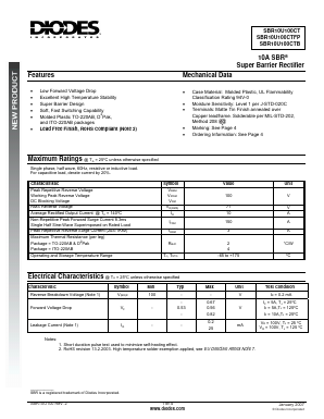 SBR10U100CTFP Datasheet PDF Diodes Incorporated.