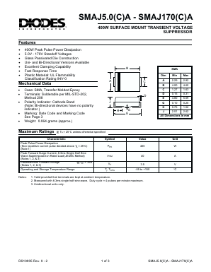 SMAJ200A Datasheet PDF Diodes Incorporated.