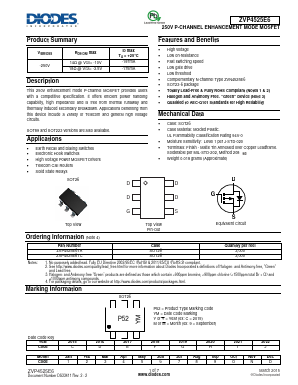 ZVP4525E6 Datasheet PDF Diodes Incorporated.