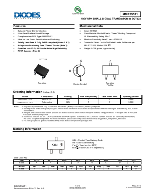 MMST5551-7-F Datasheet PDF Diodes Incorporated.