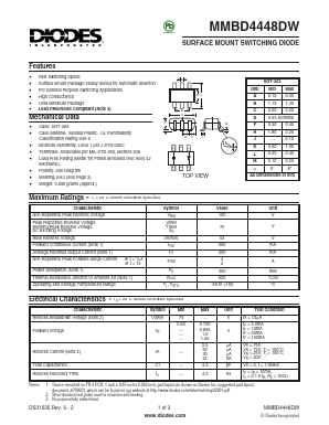 MMBD4448DW Datasheet PDF Diodes Incorporated.