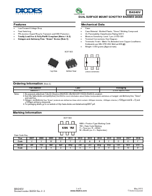 BAS40V Datasheet PDF Diodes Incorporated.