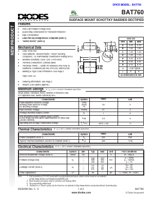 BAT760-7 Datasheet PDF Diodes Incorporated.