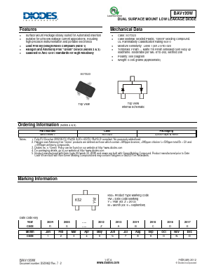 BAV199W Datasheet PDF Diodes Incorporated.