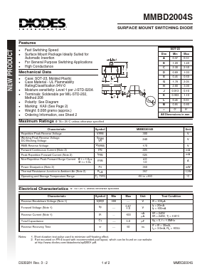 MMBD2004S Datasheet PDF Diodes Incorporated.