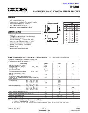 B130L-13-F Datasheet PDF Diodes Incorporated.