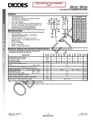 SBL550 Datasheet PDF Diodes Incorporated.