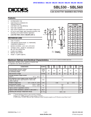 SBL535 Datasheet PDF Diodes Incorporated.