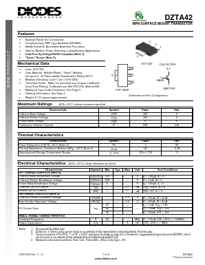 DZTA42 Datasheet PDF Diodes Incorporated.