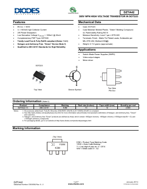 DZTA42 Datasheet PDF Diodes Incorporated.