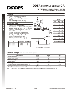 DDTA124GCA Datasheet PDF Diodes Incorporated.