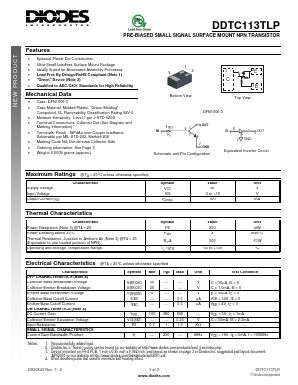 DDTC113TLP Datasheet PDF Diodes Incorporated.