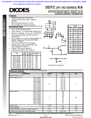 DDTC123YKA Datasheet PDF Diodes Incorporated.