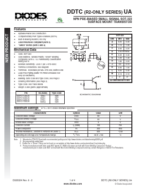 DDTC114GUA Datasheet PDF Diodes Incorporated.