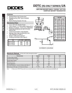 DDTC114GUA-7 Datasheet PDF Diodes Incorporated.