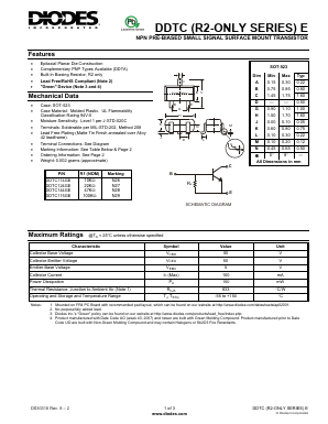 DDTC114GE-13-F Datasheet PDF Diodes Incorporated.