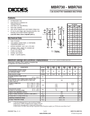 MBR735 Datasheet PDF Diodes Incorporated.