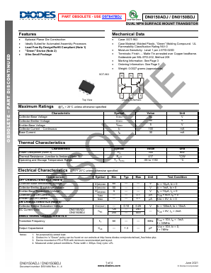 DN0150BDJ-7 Datasheet PDF Diodes Incorporated.