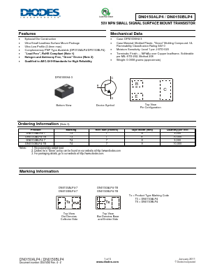 DN0150BLP4-7B Datasheet PDF Diodes Incorporated.