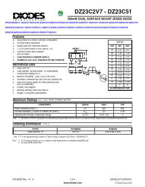 DZ23C16 Datasheet PDF Diodes Incorporated.