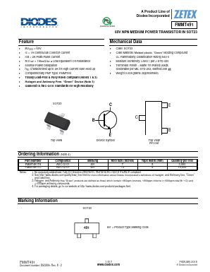 FMMT491TA Datasheet PDF Diodes Incorporated.