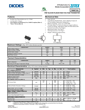 FMMT560 Datasheet PDF Diodes Incorporated.