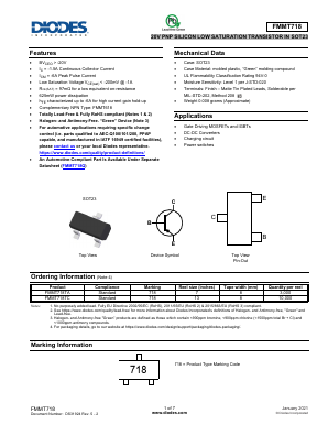 FMMT718 Datasheet PDF Diodes Incorporated.