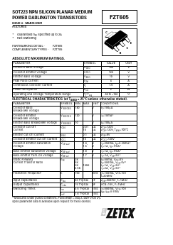 FZT605 Datasheet PDF Diodes Incorporated.