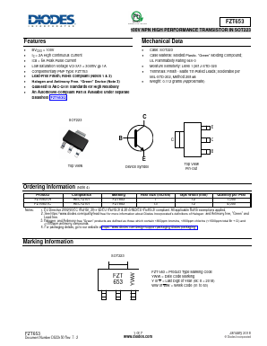 FZT653 Datasheet PDF Diodes Incorporated.