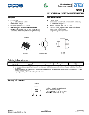 FZT655 Datasheet PDF Diodes Incorporated.