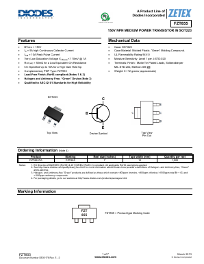 FZT855TA Datasheet PDF Diodes Incorporated.