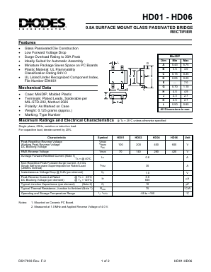 HD02 Datasheet PDF Diodes Incorporated.