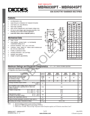 MBR6030PT Datasheet PDF Diodes Incorporated.