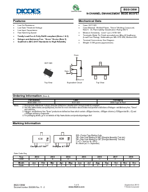 BSS138W-7-F Datasheet PDF Diodes Incorporated.