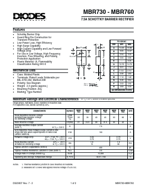 MBR735 Datasheet PDF Diodes Incorporated.