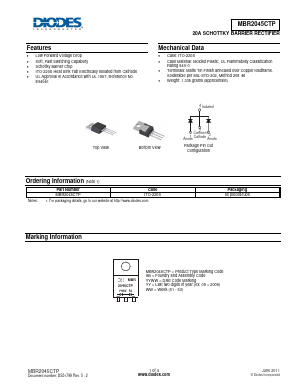 MBR2045CTP Datasheet PDF Diodes Incorporated.