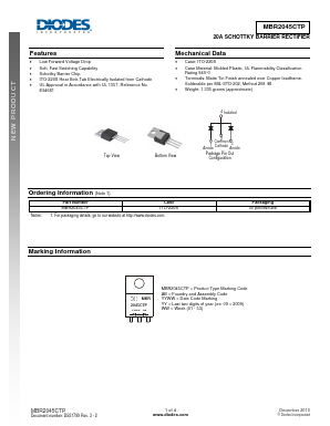MBR2045CTP Datasheet PDF Diodes Incorporated.