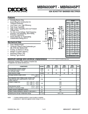 MBR6045 Datasheet PDF Diodes Incorporated.