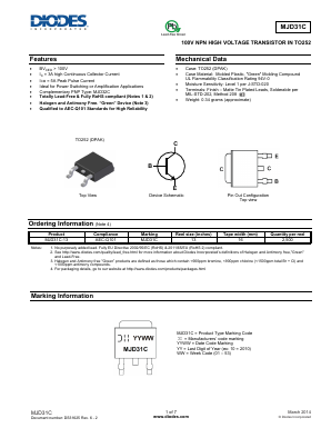 MJD31C Datasheet PDF Diodes Incorporated.