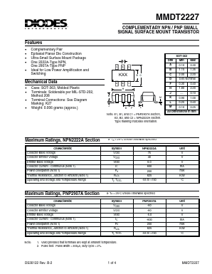 MMDT2227 Datasheet PDF Diodes Incorporated.